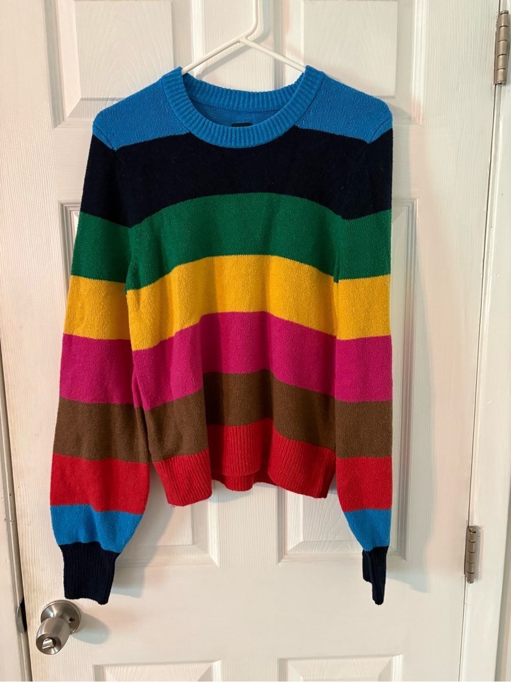 GAP Rainbow Stripe Sweater Colorblock Knit Crewneck Small - Picture 7 of 9